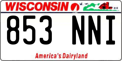 WI license plate 853NNI