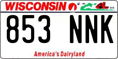 WI license plate 853NNK