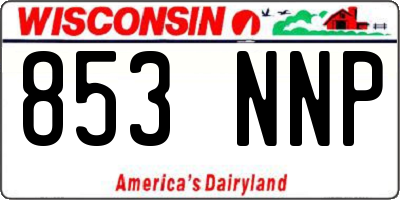 WI license plate 853NNP