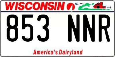 WI license plate 853NNR