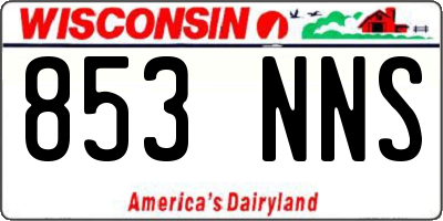 WI license plate 853NNS