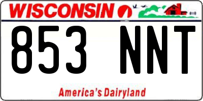 WI license plate 853NNT