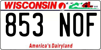 WI license plate 853NOF