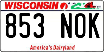 WI license plate 853NOK