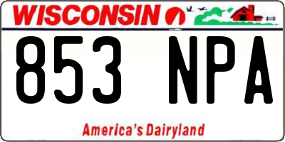WI license plate 853NPA