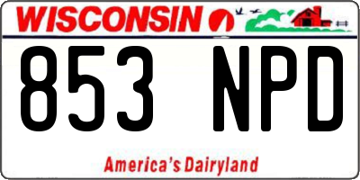 WI license plate 853NPD