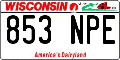 WI license plate 853NPE