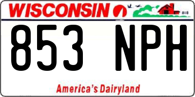 WI license plate 853NPH