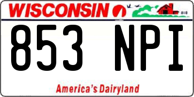 WI license plate 853NPI