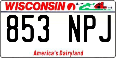 WI license plate 853NPJ