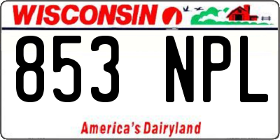 WI license plate 853NPL