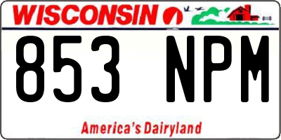 WI license plate 853NPM