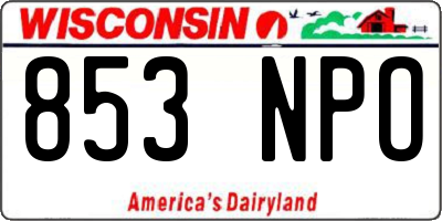 WI license plate 853NPO