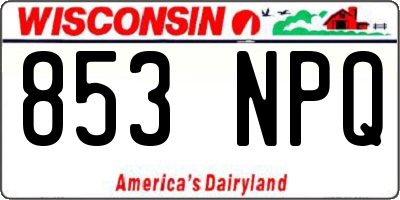 WI license plate 853NPQ