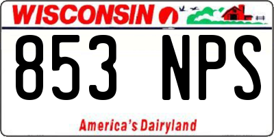 WI license plate 853NPS