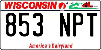 WI license plate 853NPT