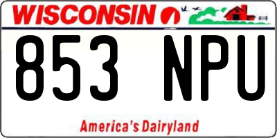WI license plate 853NPU