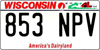 WI license plate 853NPV
