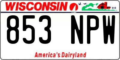 WI license plate 853NPW