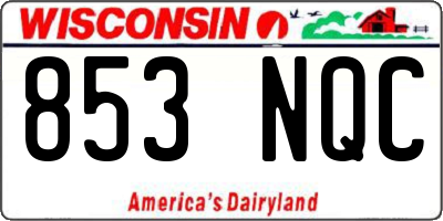 WI license plate 853NQC