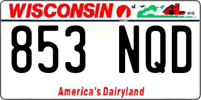 WI license plate 853NQD