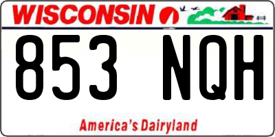 WI license plate 853NQH