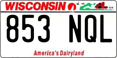 WI license plate 853NQL