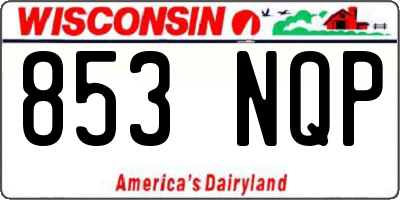 WI license plate 853NQP
