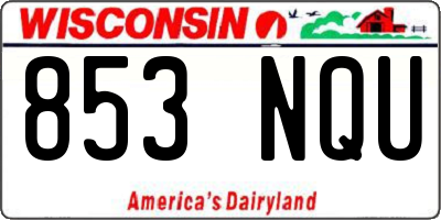 WI license plate 853NQU