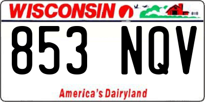 WI license plate 853NQV