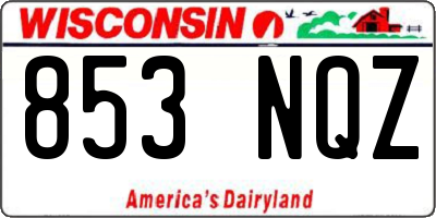 WI license plate 853NQZ