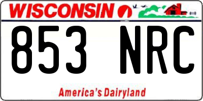 WI license plate 853NRC