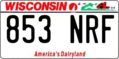 WI license plate 853NRF