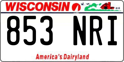 WI license plate 853NRI