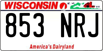 WI license plate 853NRJ