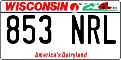 WI license plate 853NRL
