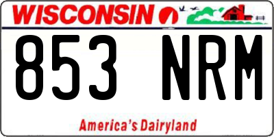 WI license plate 853NRM