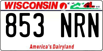 WI license plate 853NRN