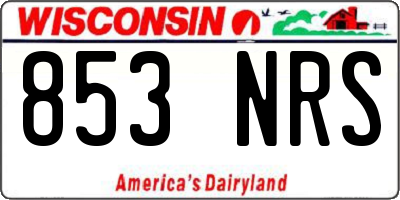 WI license plate 853NRS