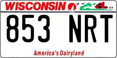 WI license plate 853NRT