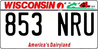 WI license plate 853NRU