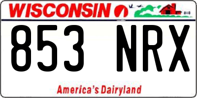 WI license plate 853NRX