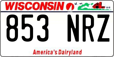 WI license plate 853NRZ