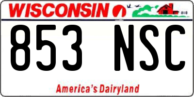 WI license plate 853NSC