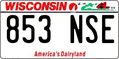 WI license plate 853NSE