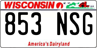 WI license plate 853NSG