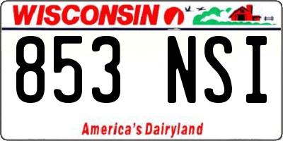 WI license plate 853NSI