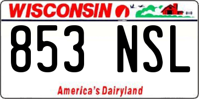 WI license plate 853NSL