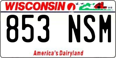 WI license plate 853NSM