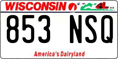 WI license plate 853NSQ